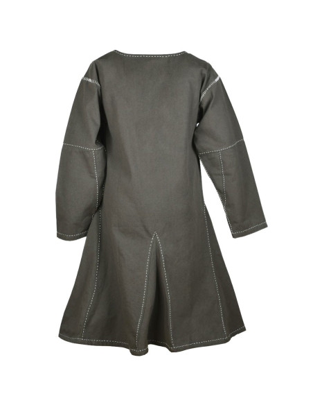 Tunique médiévale à manches longues Askur, vert olive