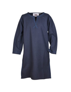 Tunique médiévale longue Albrecht, bleu foncé