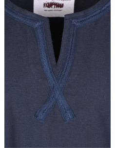 Tunique médiévale longue Albrecht, bleu foncé 2