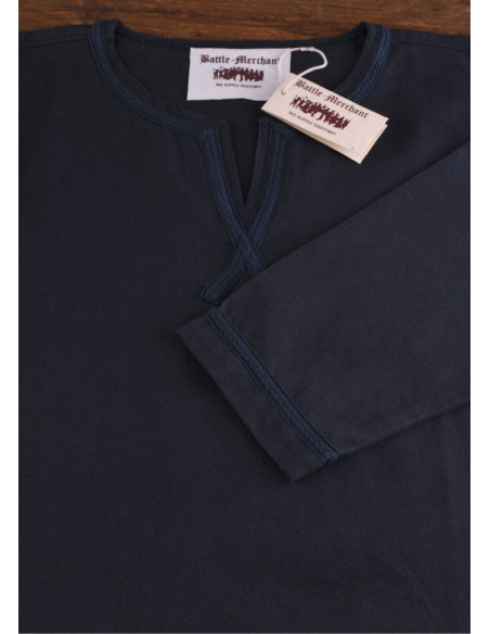 Tunique médiévale longue Albrecht, bleu foncé
