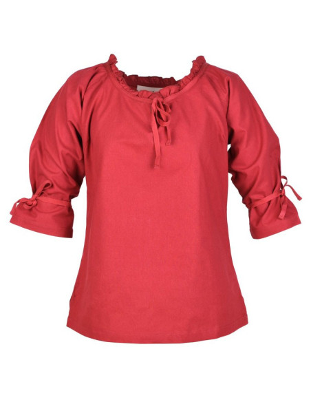 Chemisier médiéval femme Birga, rouge
