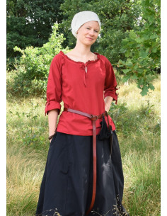 Chemisier médiéval femme Birga, rouge 2