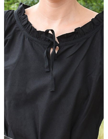 Chemisier médiéval femme Birga, noir