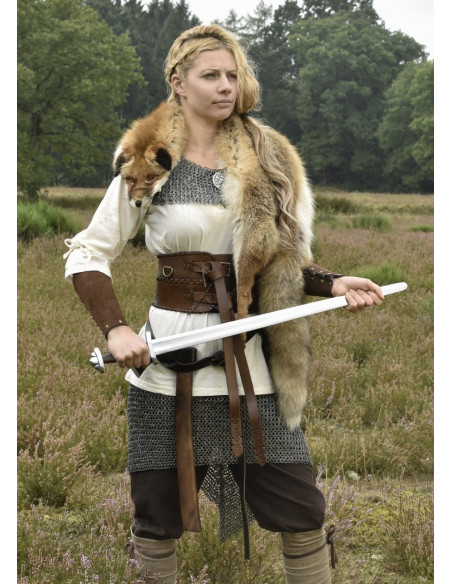 Chemisier médiéval femme Birga, blanc