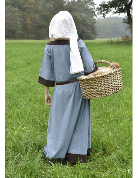 Robe médiévale Gudrun, gris-marron