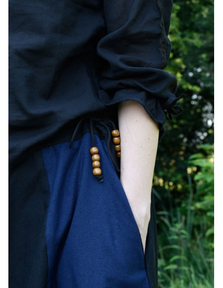 Jupe médiévale longue bleu-noir