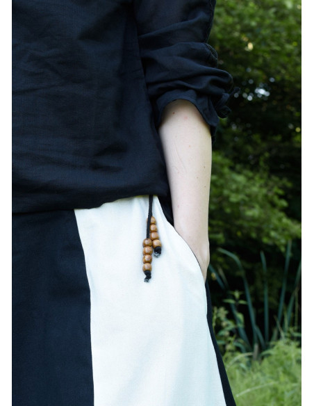 Jupe médiévale longue blanc-noir