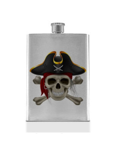 Flasque de crâne de pirate en acier inoxydable