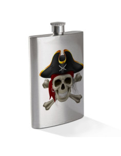 Flasque de crâne de pirate en acier inoxydable