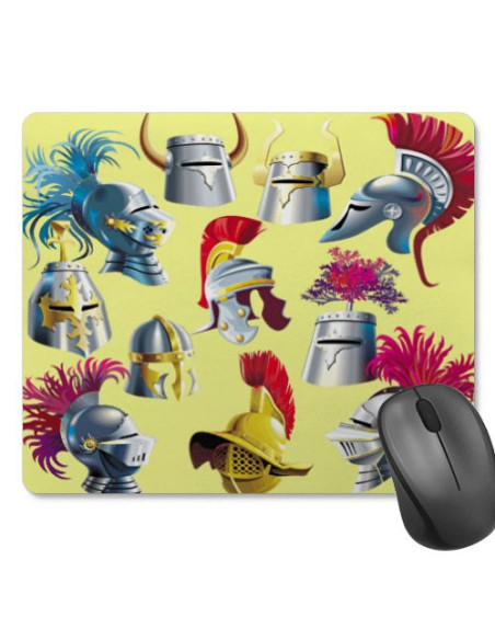 Tapis de souris rectangulaire Casques historiques (23,5 x 19,5 cm)