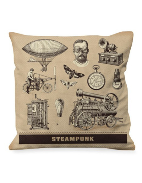 Coussin aux motifs Steam Punk Coussin aux motifs Steam Punk