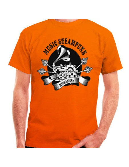 T-shirt SteamPunk orange, manches courtes T-shirt SteamPunk orange, manches courtes