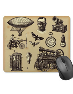 Tapis de souris rectangulaire SteamPunk (23,5 x 19,5 cm)