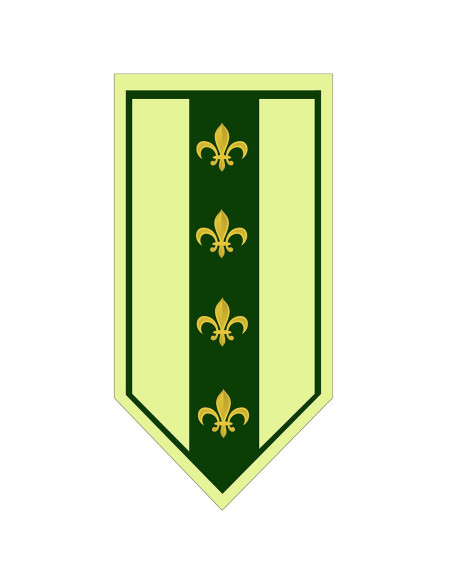 Bannière Médiévale Verte Fleur de Lys