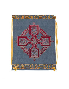 Sac à dos à cordon trisquette celtique (34x42 cms.)