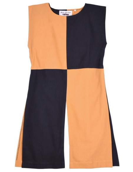 Surcot écartelé médiéval jaune moutarde-noir