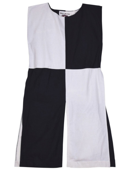 Surcot médiéval écartelé noir et blanc