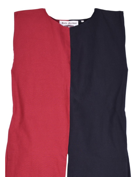 Surcot Médiéval Bipart Rouge-noir