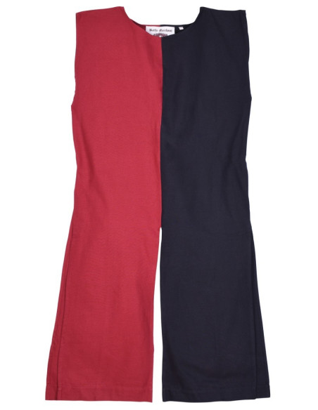 Surcot Médiéval Bipart Rouge-noir