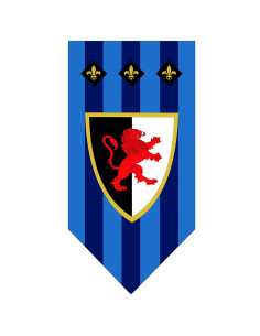 Bannière Médiévale Fleur de Lys et Lion Rampant