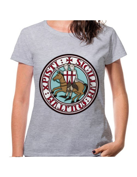 T-shirt Femme Gris Templier, manche courte