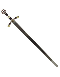 Épée templière décorée d'argent, avec fourreau 2