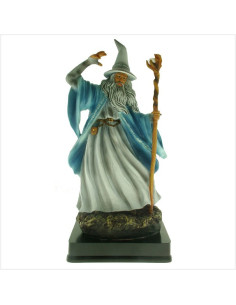 Magicien Merlin lanceur de sorts miniature, 25 cm.