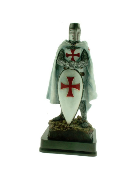 Templier Chevalier Miniature avec Bouclier, 23 cms.