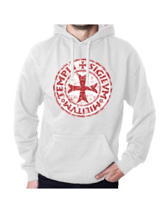 Sweat Blanc Templiers avec Capuche