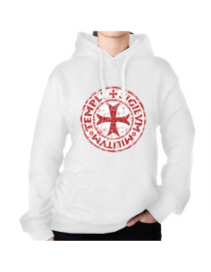 Sweat Blanc Templiers avec Capuche 2