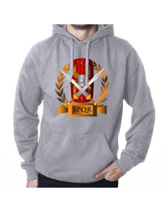 Sweat Gris Légions Romaines, SPQR, avec Capuche