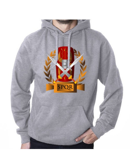 Sweat Gris Légions Romaines, SPQR, avec Capuche