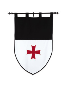 Bannière templière, noir et blanc