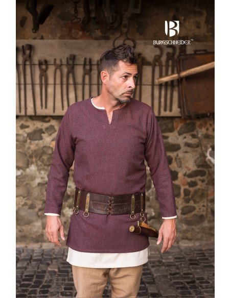 Tunique courte Tyr, bordeaux-gris