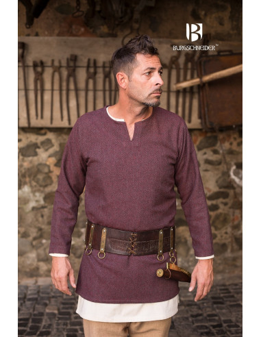 Tunique courte Tyr, bordeaux-gris