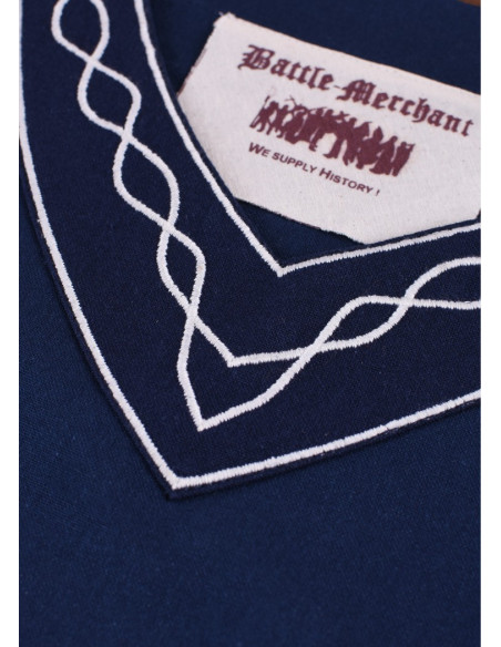 Robe médiévale Alvina, bleu-blanc