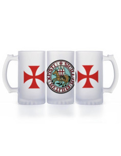 Chope à bière Templiers, verre translucide