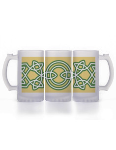 Chope à bière Celtic Knots, verre translucide