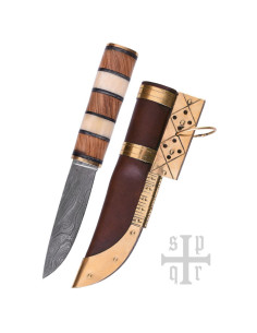 Couteau Viking Seax, Acier Damas