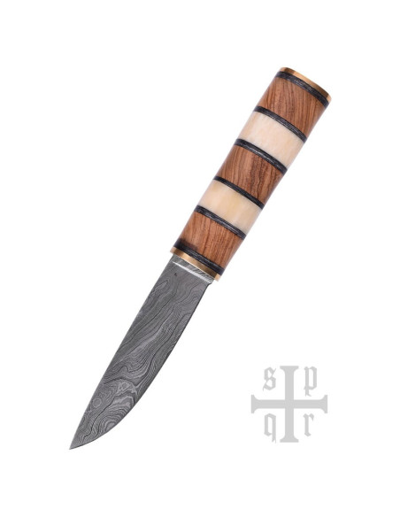 Couteau Viking Seax, Acier Damas