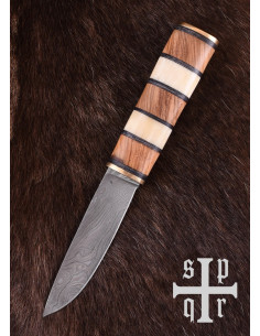 Couteau Viking Seax, Acier Damas