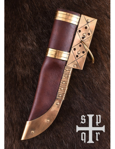 Couteau Viking Seax, Acier Damas