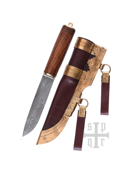 Couteau Viking Seax Damascène