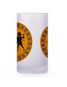 Chope à bière combattants grecs, verre translucide 2