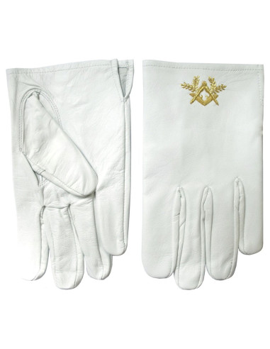 Gants maçonniques en cuir ⚔️ Boutique Épées