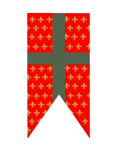 Sommets de la bannière médiévale à Fleur de Lis
