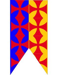 Bannière Médiévale Croix Bicolores
