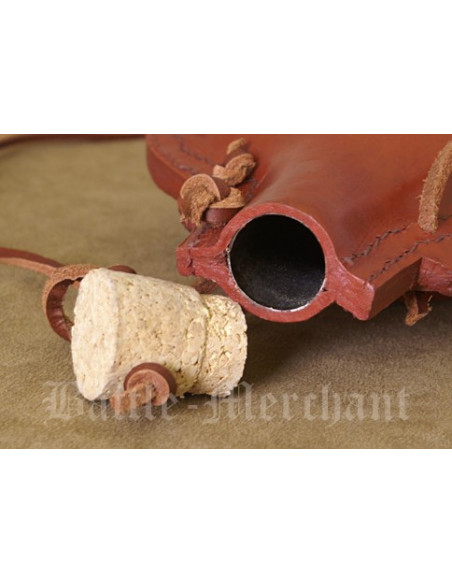 Flacon en acier doublé cuir