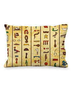Coussin Rectangulaire Hiéroglyphes Égyptiens