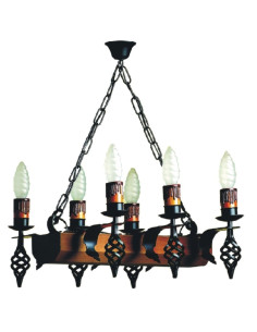 Malle de lampe médiévale en fer forgé avec bras